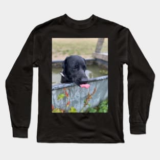 labrador dog with tongue out Long Sleeve T-Shirt